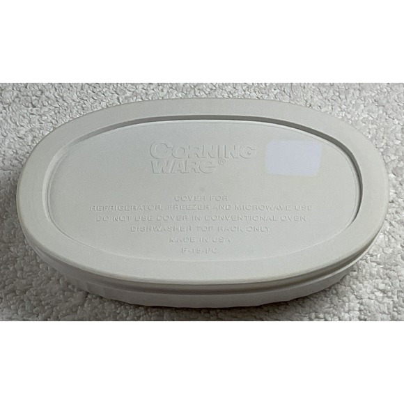 Vtg CORNING WARE F-15-B 475 ML Dish w/Lid USA French White Freezer Refrigerator - Picture 12 of 12